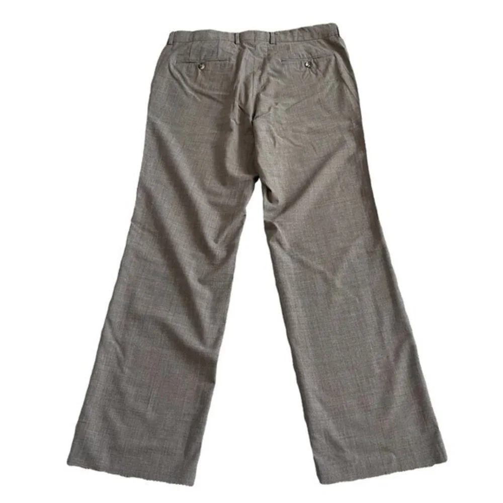 BOSS HUGO BOSS Marlow Mens Dress Pants 37x35.5 Gray Virgin Wool Flat Front VG
